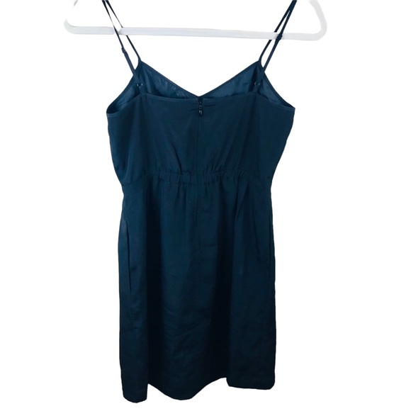 J. Crew Slip Cami Dress Sz 0 V Neck Cocktail Gathered Elastic Back Waist… - Picture 3 of 12
